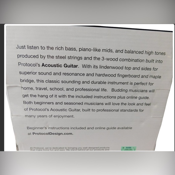 Protocol Acoustic Guitar with Bag New in Box [PL01] - Picture 6 of 6